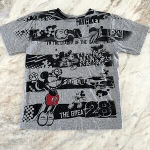 Disney Store Mickey Mouse Graphic Tee Kids S (5/6) Organic Cotton Gray